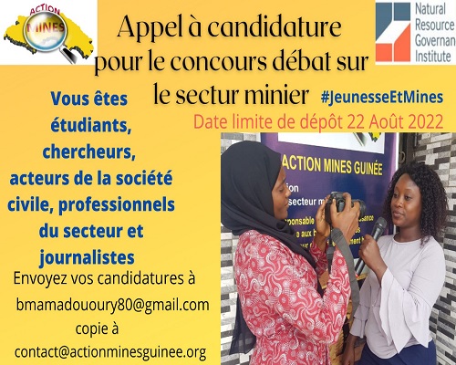 ACTION MINES GUINEE LANCE UN APPEL A CANDIDATURE POUR LE CONCOURS DEBATS SUR LE SECTEUR MINIER