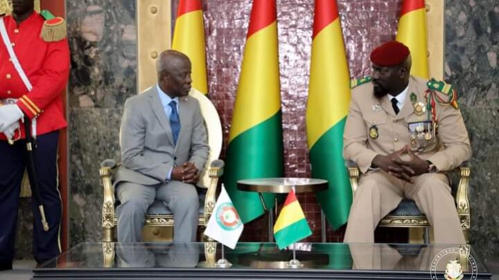 𝗣𝗮𝗹𝗮𝗶𝘀 𝗠𝗼𝗵𝗮𝗺𝗺𝗲𝗱 𝗩: L&rsquo; Ambassadeur Représentant Résident de la CEDEAO en Guinée présente ses lettres de créance au chef de l&rsquo;Etat